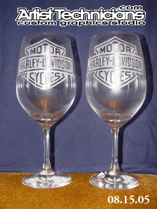 harley davidson wine glasses